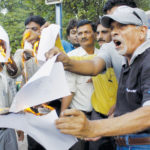 Supporters of social activist Anna Hazare protest