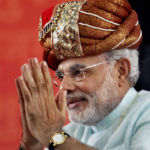 Gujarat's Chief Minister Narendra Modi gesture