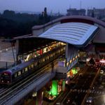 Metro train on trail run in Bangalore