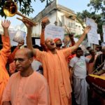 ISKCON protest against the proposed ban on Bhagavad Gita