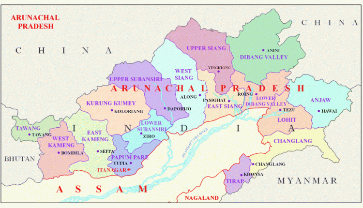 Arunachal Pradesh Map 750x430 