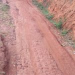 A narrow stretch of road at Patharkhmah gets slushy after heavy rain on Tuesday. PIcture credit_ CS Kharbani