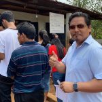 Conrad waiting in the queue in polling station in Tura to cast his vote on April 11, 2019. ST photo