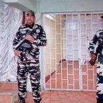 security personnel guarding strong room in shillong after polls on April 12, 2019