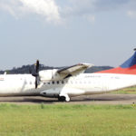 An aircraft landing at the Umroi Aiport here on Sunday