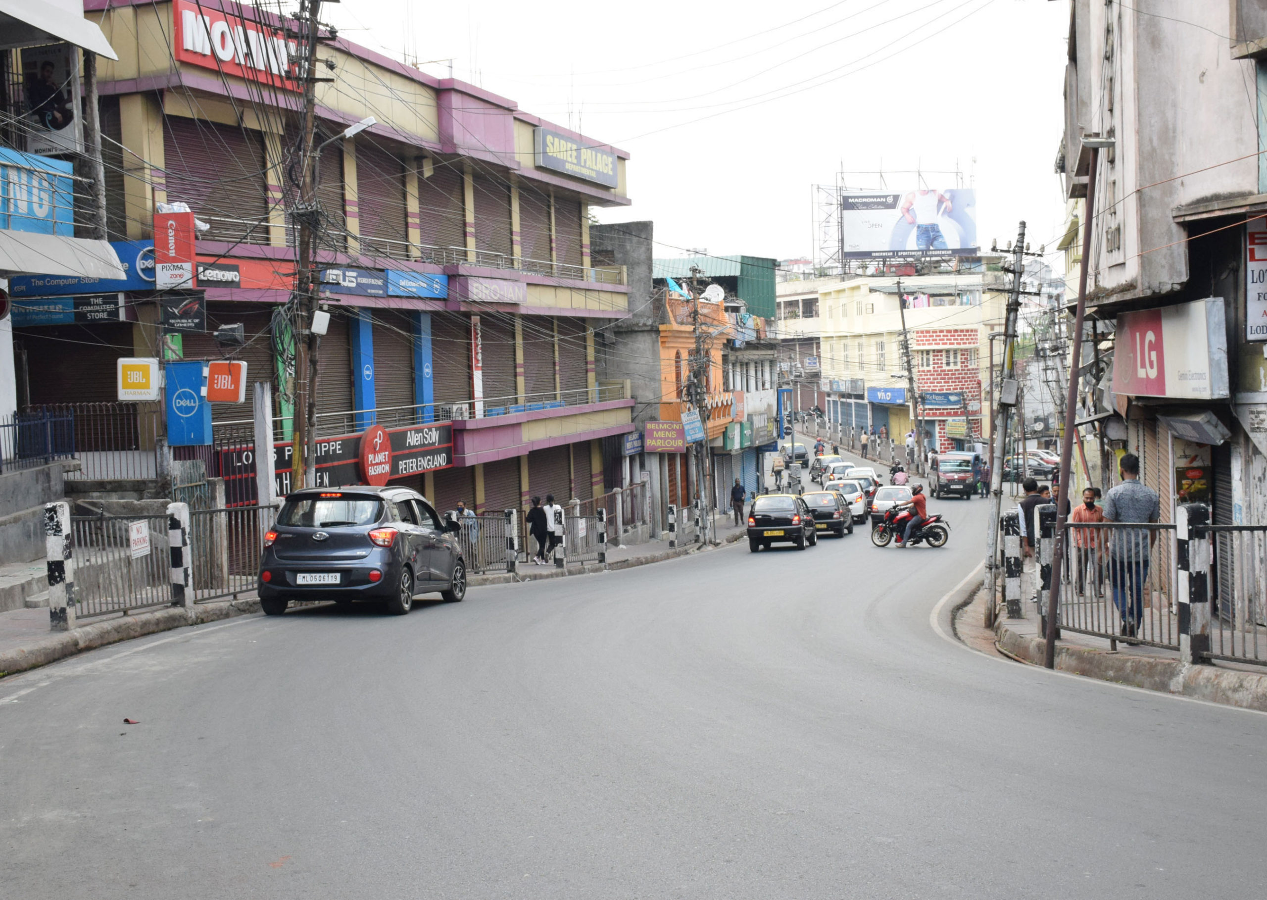 The GS Road Is Partially Deserted As All Shops Selling Non essential 
