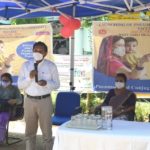 Principal Secretary, GOM Sampath Kumar speaking during launching of Pneumococcal Conjugate Vaccine at Asanang PHC in West Garo Hills District on 2.6.2021