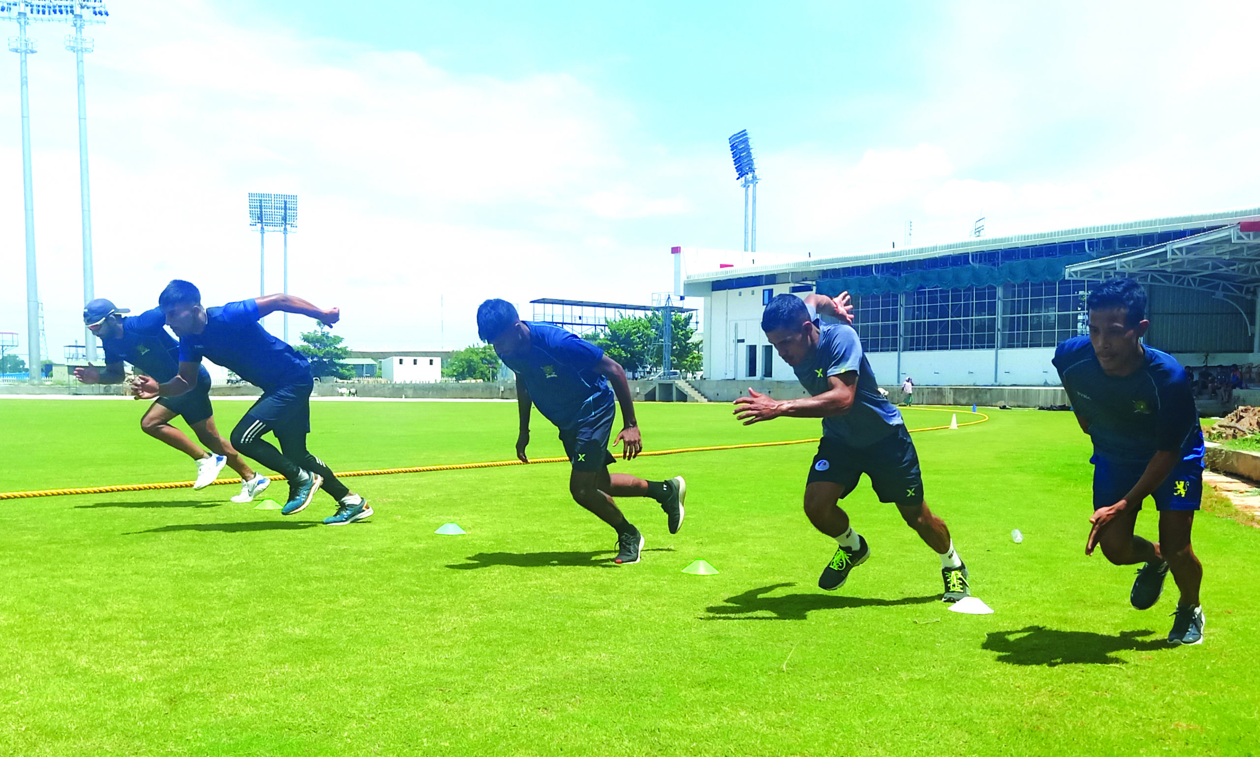 Meghalaya Senior Men cricketers during the trial and selection camp 