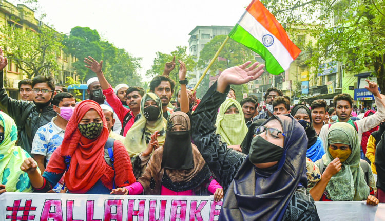 Karnataka Hijab Controversy Protest In Kolkata - The Shillong Times