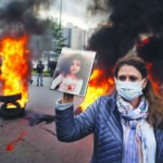 Demonstration outside the Justice Palace