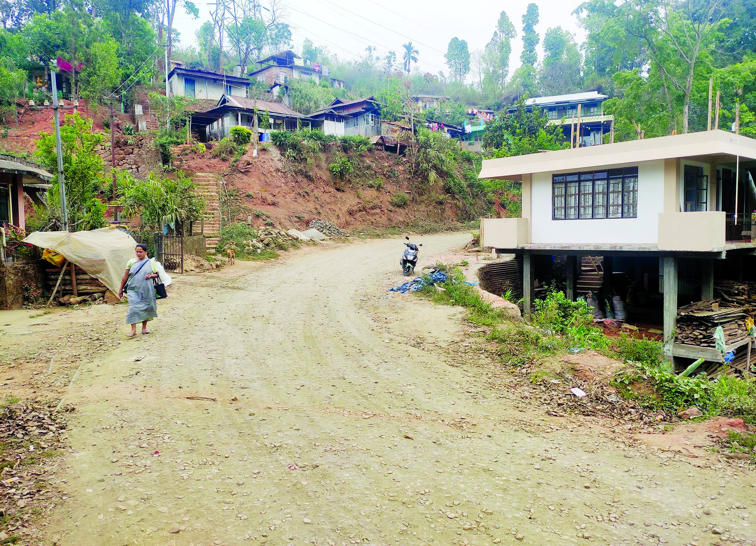 A section of the six-kilometre road from Pham Kyrdemkulai to Zero Point ...