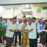 Deputy Chief Minister, Prestone Tynsong along with Adviser to CM, Thomas A Sangma cuts the ribbon of the New Office Building, Housing Department at Dakopgre, Tura on 28.5.2022