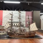 Model of a ship on which the labourers used to voyage when they arrived in the island nation