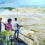 Swollen Narmada river