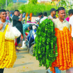 Diwali preparations at Ghazipur flower market