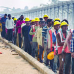 Workers at Pragati Maidan