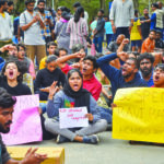 Protest against Hyderabad University professor