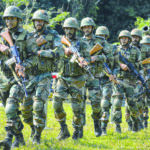 Indian Army men at exercise