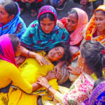 Protest outside the camp office of CBI