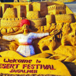 Sand art for Jaisalmer Desert Festival