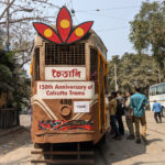 An old tramcar decorated for Tram Yatra