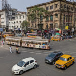 Tram plying from Esplanade in downtown Kolkata