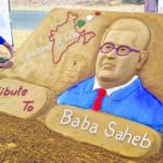 Sand sculpture of BR Ambedkar