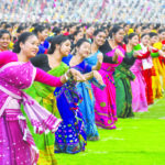 Rehearsal for Bihu dance world record attempt