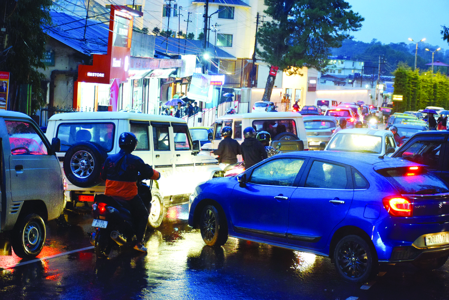 vehicles-are-stuck-in-a-traffic-jam-amid-rainfall-in-the-city-the