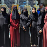 Abaya-clad students protest in Srinagar