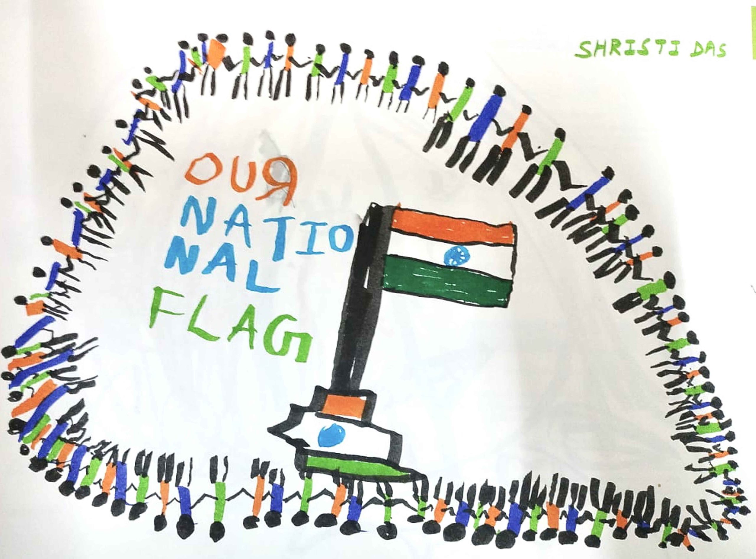 Easy Drawing Of Republic Day Celebrations | Indian National Flag Drawing  for Kids - YouTube