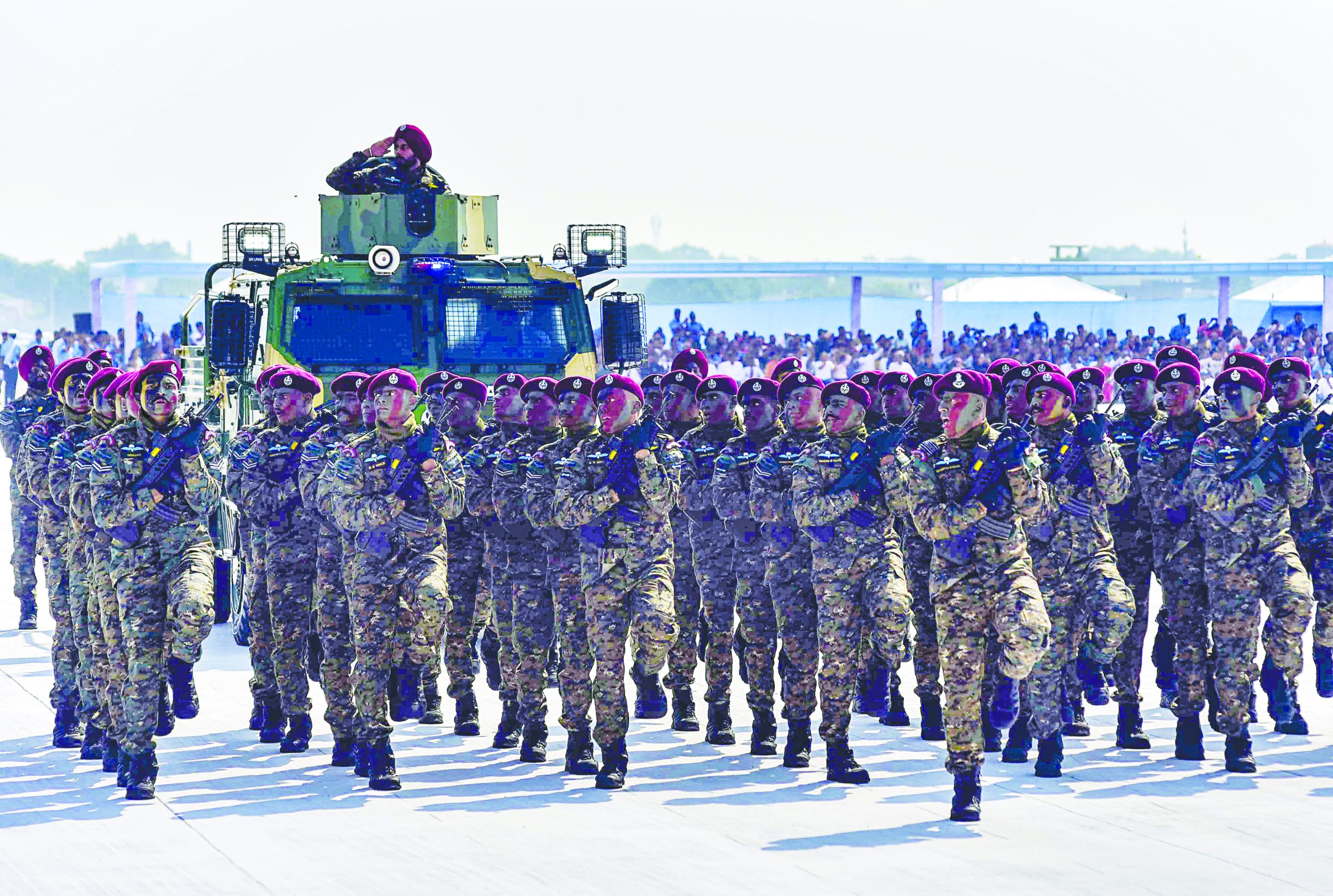 Air Force Personnel During The Parade At The 91st Air Force Day Celebrations At Bamrauli