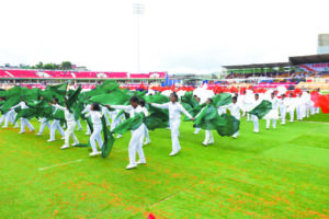 Students from different Schools performing during the 79th Independance Day celebration at Polo on Friday. (Photo by Sanjib Bhattacharjee).